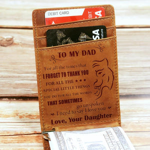 Daughter To Dad - Thank You For All - Money Clip Wallet