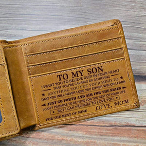 Mom To Son - Genuine Premium Leather Card Wallet