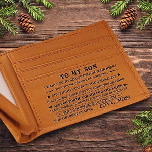 Mom To Son - Genuine Premium Leather Card Wallet