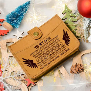 Dad To Son - Never Lose - RFID Blocking Genuine Leather Card Holder