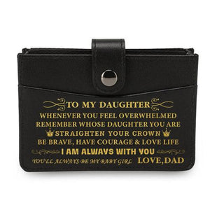 Dad To Daughter - Enjoy The Ride - RFID Blocking Genuine Leather Card Holder