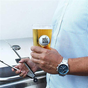 Golf and Beer - Pint Glass with a Real Golf Ball