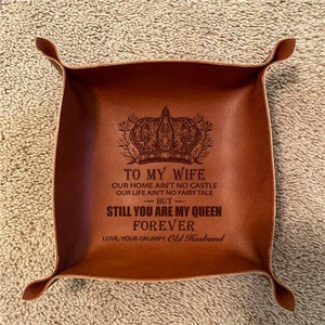 To My Wife - You Are My Queen Forever - Leather Valet Tray