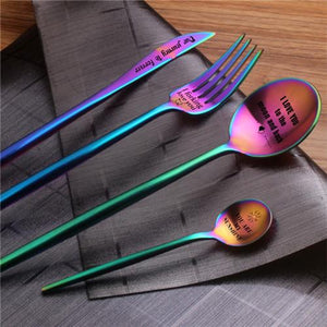 Rainbow Engraved Kitchenware Set - Best Gift for Husband Wife and Family