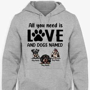 Personalized Custom T-Shirt, Dog Lover Gift, All You Need Is Love And Dogs