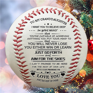 To My GrandDaughter - Baseball- Never Lose