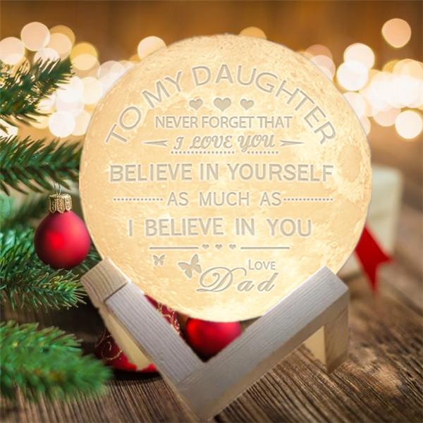 Dad Daughter- 3D Print Moon Light - Believe in yourself