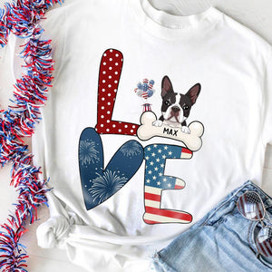 Customized American Flag Dog Personalized Shirt
