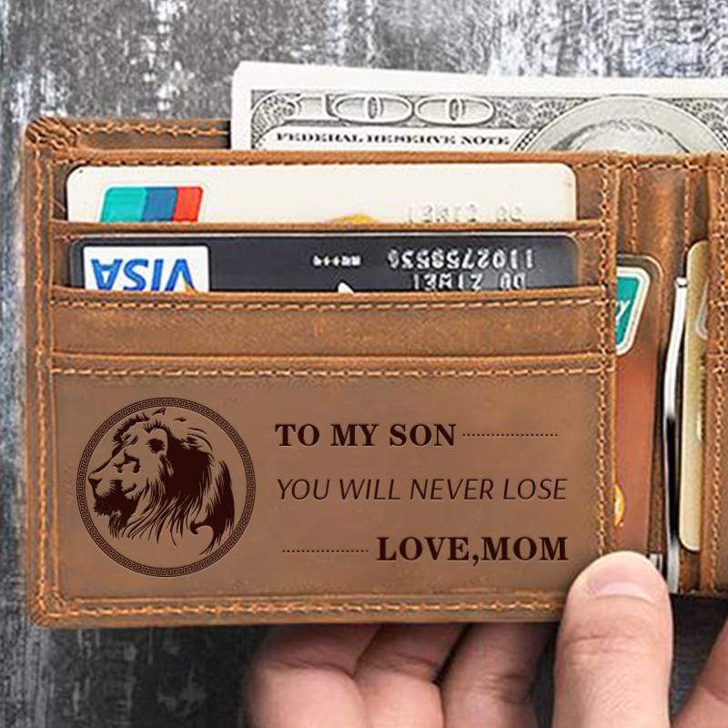 Mom To Son - Never Lose- Genuine Leather Wallet