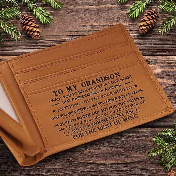 To My GrandSon - Genuine Premium Leather Card Wallet