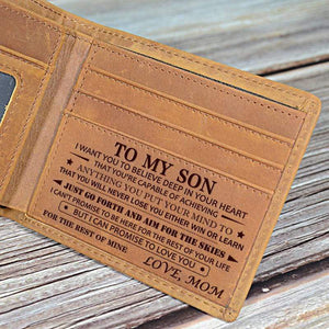 Mom To Son - Genuine Premium Leather Card Wallet