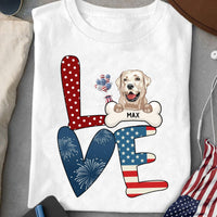 Customized American Flag Dog Personalized Shirt