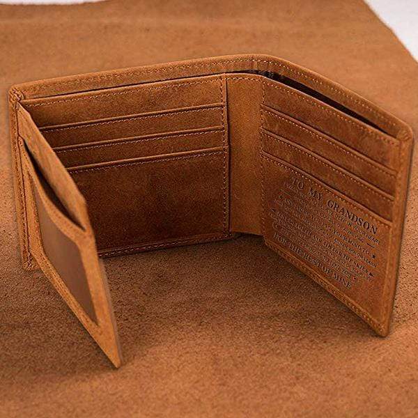 To My GrandSon - Genuine Premium Leather Card Wallet
