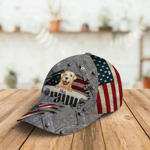Customized Jeep Dog American Flag Personalized Cap