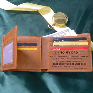 Son To Dad - Thank You for All You Do - Genuine Leather Wallet