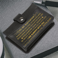 Dad To Daughter - Enjoy The Ride - RFID Blocking Genuine Leather Card Holder