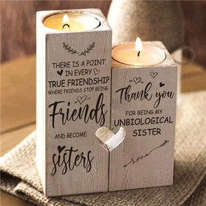 To My Bestie - Thank You For Being My Unbiological Sister - Candle Holder