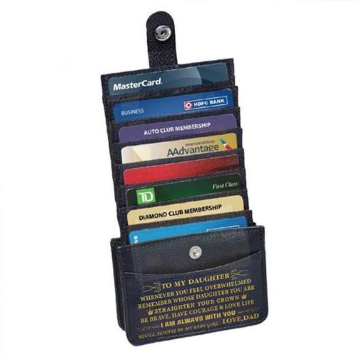 Dad To Daughter - Enjoy The Ride - RFID Blocking Genuine Leather Card Holder