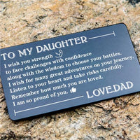 Dad To Daughter - Listen To Your Heart - Engraved Wallet Card