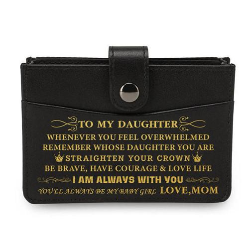 Mom To Daughter - Enjoy The Ride - RFID Blocking Genuine Leather Card Holder