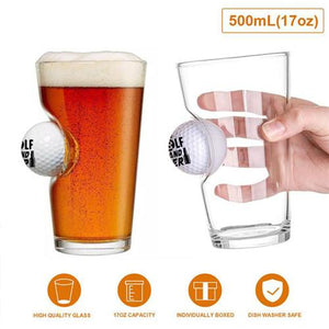 Best Dad By Par - Pint Glass with a Real Golf Ball