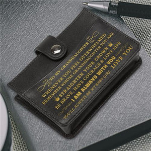 To My Granddaughter - Enjoy The Ride - RFID Blocking Genuine Leather Card Holder