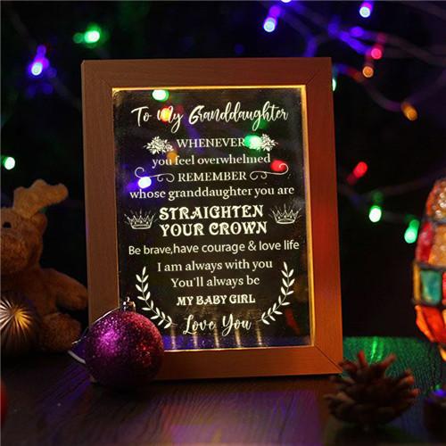 To My Granddaughter - Straighten Your Crown - Frame Lamp