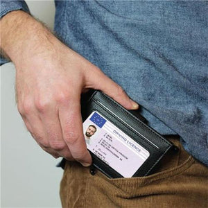 To My Grandson - Enjoy The Ride - RFID Blocking Genuine Leather Card Holder