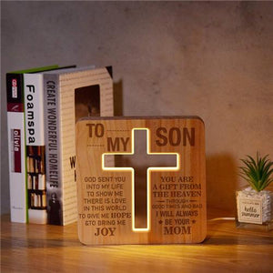 Mom To Son - God Sent You Into My Life  - Cross Lamp