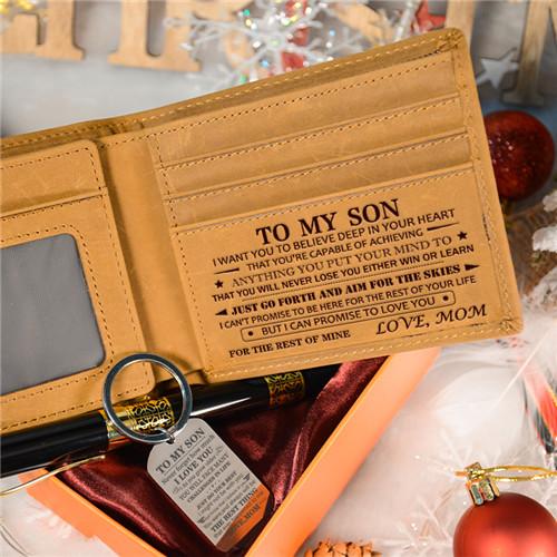 Mom To Son - Never Lose - Wallet Keychain Pen Gift Set
