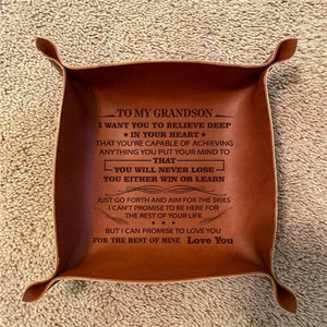 To My Grandson - Never Lose - Leather Valet Tray