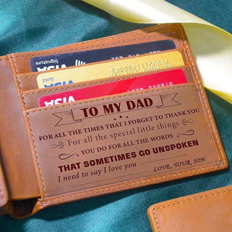 Son To Dad - Thank You for All You Do - Genuine Leather Wallet
