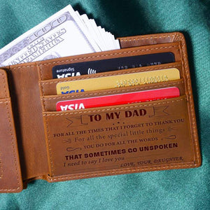 Daughter To Dad - Thank You for All You Do - Genuine Leather Wallet