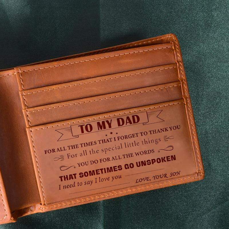 Son To Dad - Thank You for All You Do - Genuine Leather Wallet