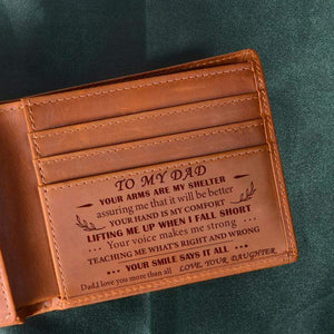 Daughter To Dad - Shelter - Genuine Leather Wallet