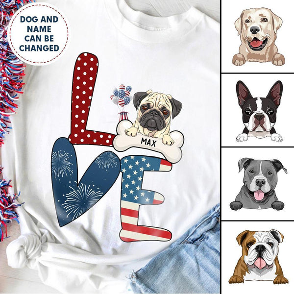 Customized American Flag Dog Personalized Shirt