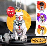 Personalized Halloween Clown Dog Car Hanging Ornament
